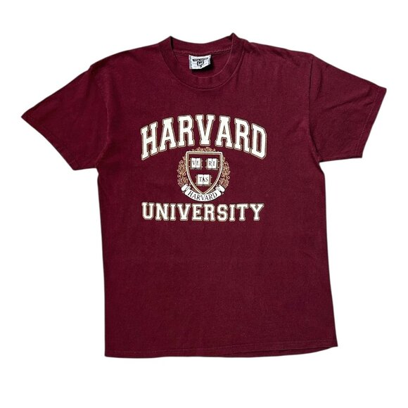 90s Vintage Harvard University T-shirt Burgundy Lee Tag Large College Academia. - Picture 1 of 4